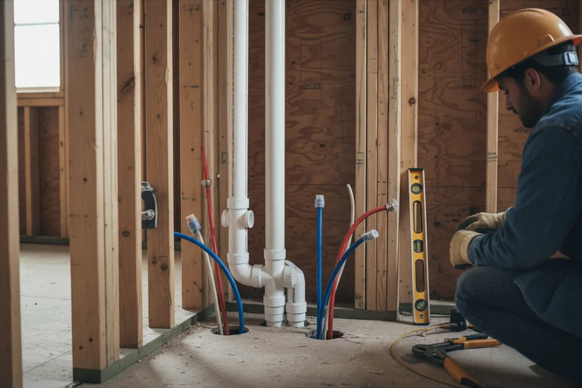 Drain and supply rough-in during Garbage Disposal Repair in Douglassville
